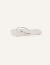 Embellished Flip Flops, Silver (SILVER), large