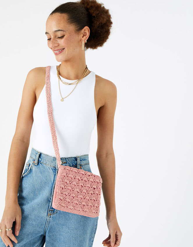 Rae Scallop Cross-Body Bag, Orange (CORAL), large