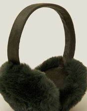 Faux Fur Earmuffs, Green (GREEN), large