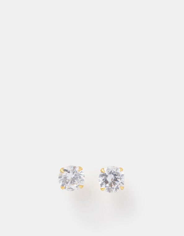 14ct Gold-Plated Large Bling Stud Earrings, , large