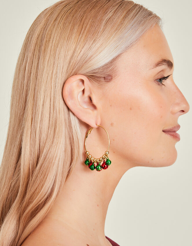 Jingle Bell Hoop Earrings, , large