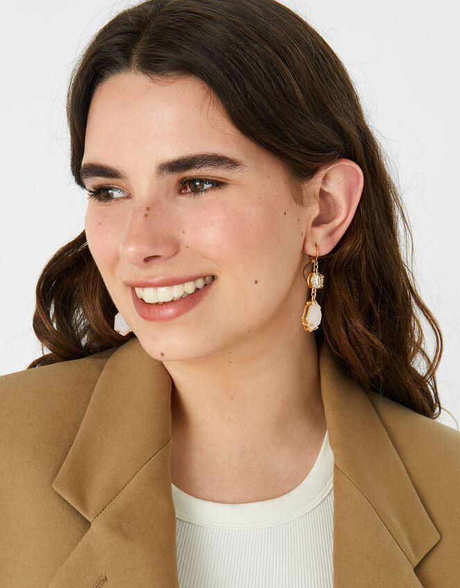 Country Retreat Double Gem Earrings, Pink (PINK), large