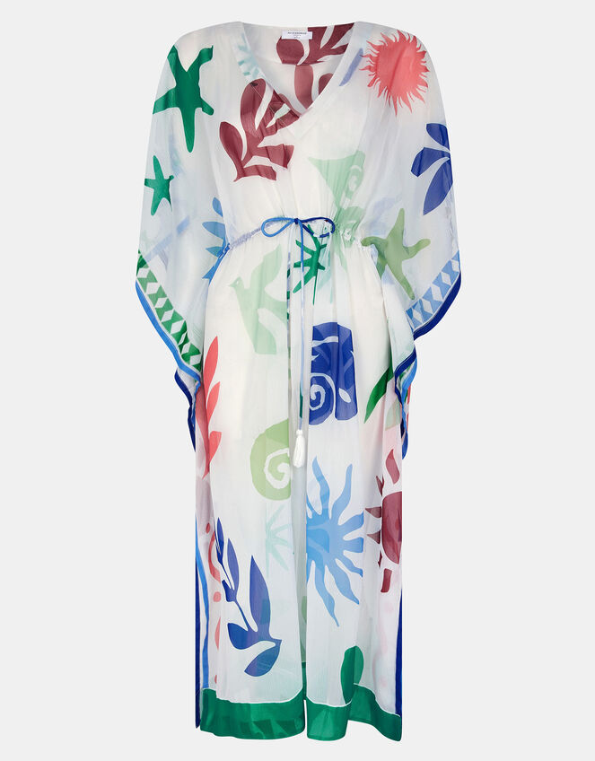 Summer Print Kaftan, Ivory (IVORY), large