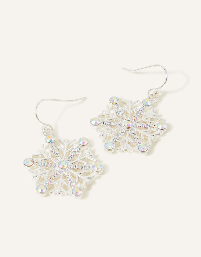 Crystal Snowflake Earrings, , large