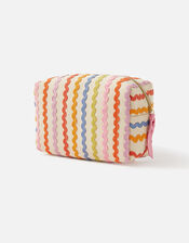 Rainbow Ric Rac Boxy Wash Bag, , large