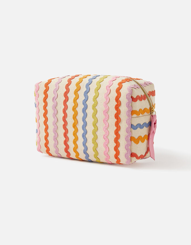 Rainbow Ric Rac Boxy Wash Bag, , large
