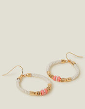 Thread Wrap Beaded Hoops, , large