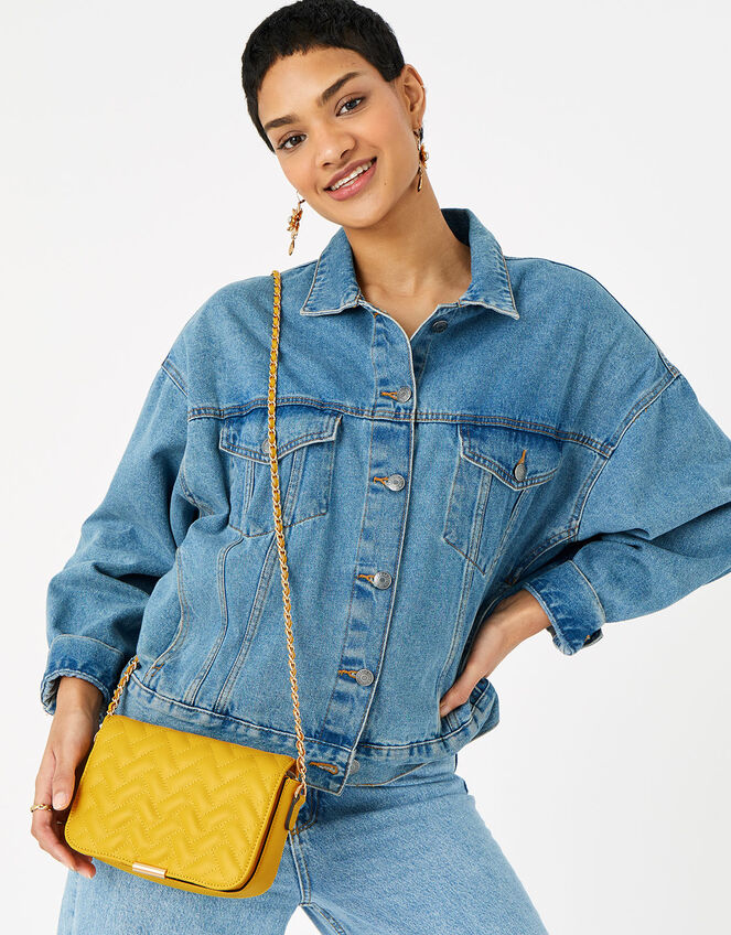 Quinn Quilted Chain Cross-Body Bag , Yellow (YELLOW), large