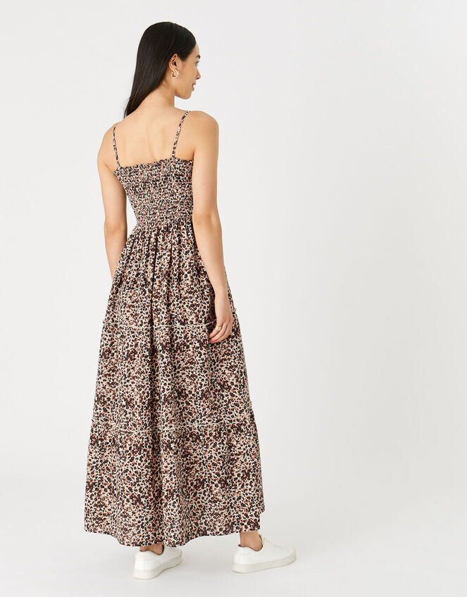 Leopard Bandeau Maxi Dress , Brown (BROWN), large