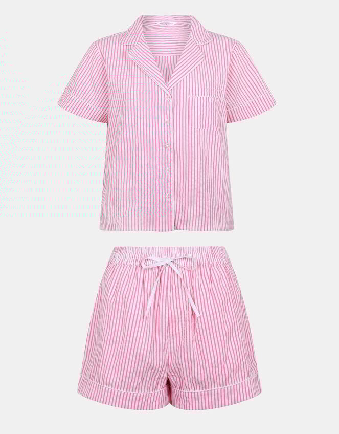 Stripe Cotton Short Pyjamas Set, Pink (PINK), large