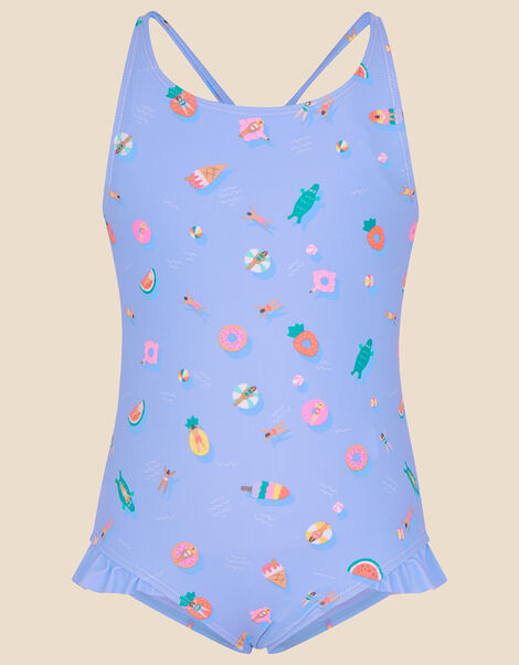 Funshine Swimsuit with Recycled Polyester, Blue (BLUE), large