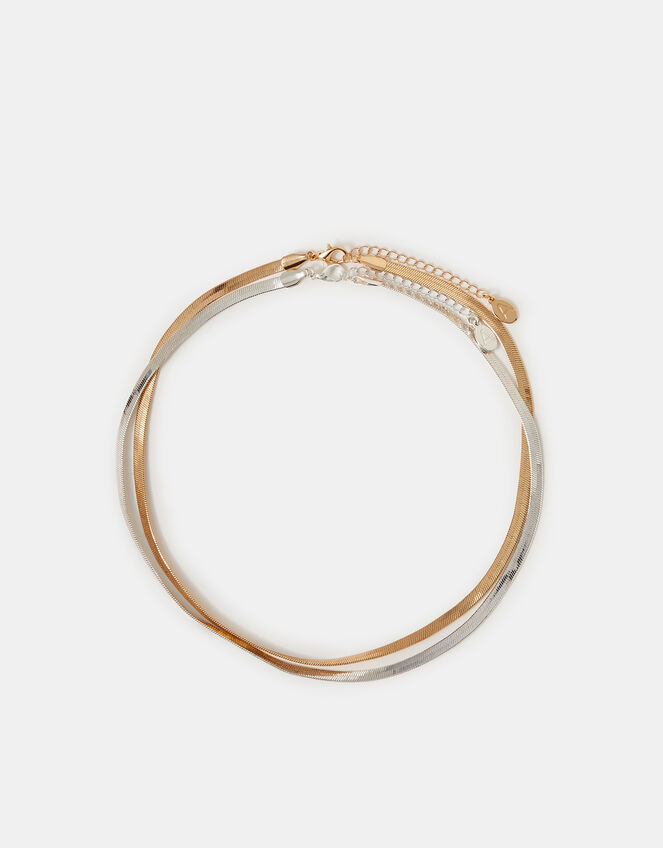 2-Pack Mixed Metal Snake Chain Necklaces, , large