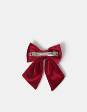 Velvet Bow Barrette Hair Clip, , large