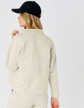 1/4 Zip Sweater, Brown (TAUPE), large