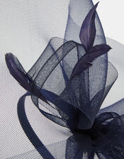 Large Crin Fascinator, Blue (NAVY), large