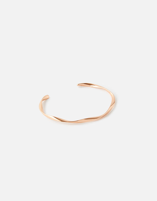 Rose Gold-Plated Twist Cuff Bracelet, , large