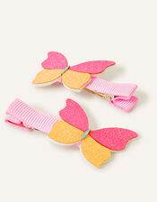 Girls Butterfly Clips Set of Two, , large