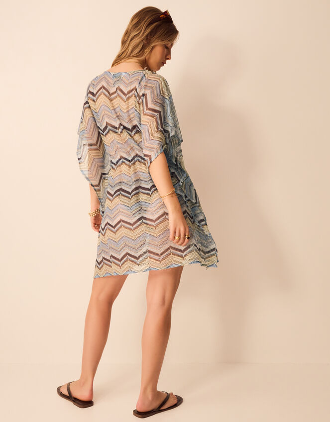 Zigzag Crochet Mini Kaftan, Multi (MULTI), large