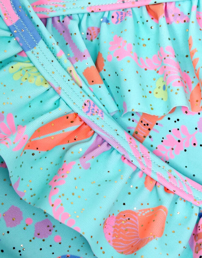 Girls Sparkle Sealife Frill Bikini Set, Multi (PASTEL MULTI), large