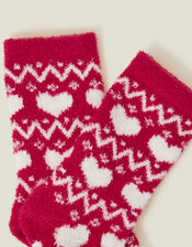 Heart Fair Isle Cosy Socks, , large