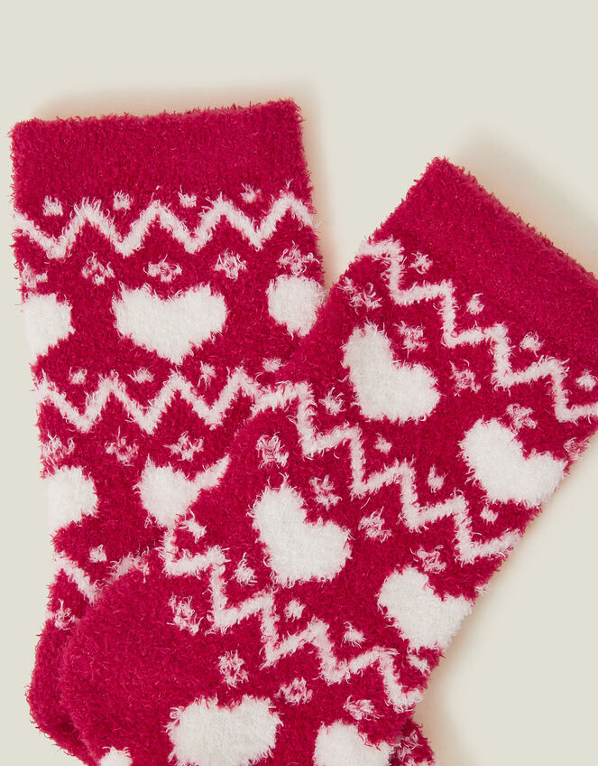 Heart Fair Isle Cosy Socks, , large