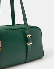 Buckle Strap Bowler Bag, Green (GREEN), large