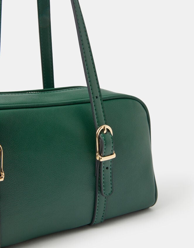Buckle Strap Bowler Bag, Green (GREEN), large