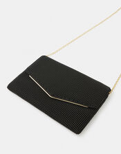 Embellished Envelope Clutch Bag, Black (BLACK), large