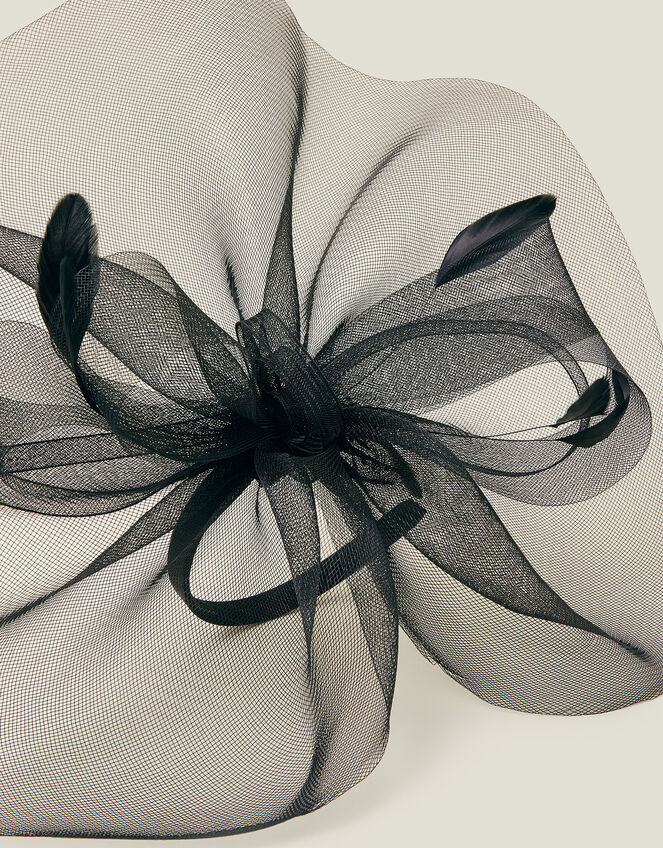 Large Crin Fascinator, Black (BLACK), large