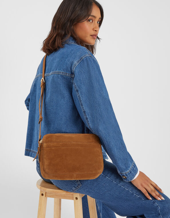 Small Suede Crossbody Bag, , large