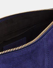 Leather Crossbody Handbag, Blue (COBALT), large
