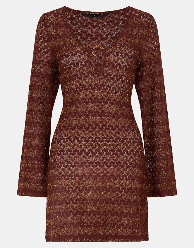 Shimmer Crochet Cover Up, Bronze (BRONZE), large