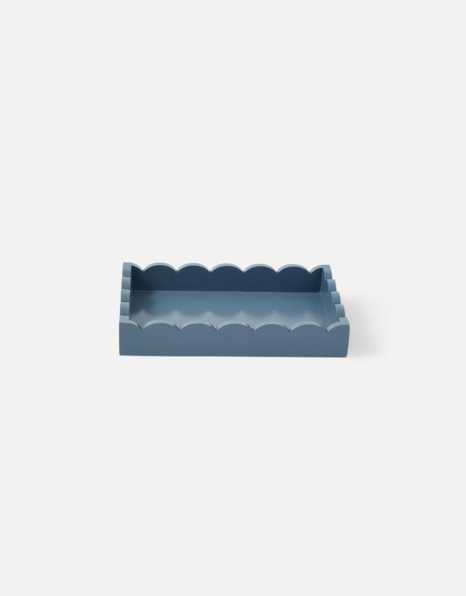 Mini Wooden Tray with Scalloped Edge, , large