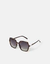 Oversized Tort Square Sunglasses, , large