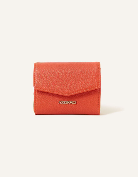 Small Flap Zip Around Purse, Orange (ORANGE), large