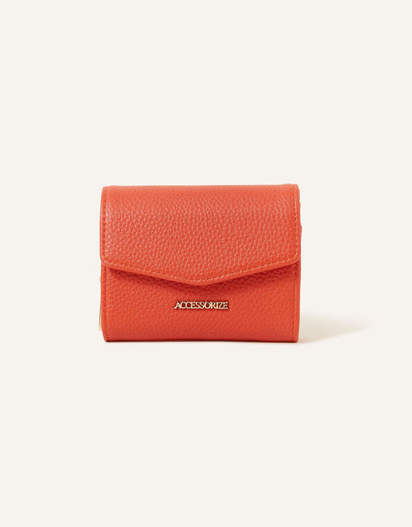 Small Flap Zip Around Purse, Orange (ORANGE), large