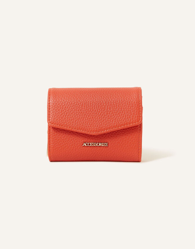 Small Flap Zip Around Purse, Orange (ORANGE), large