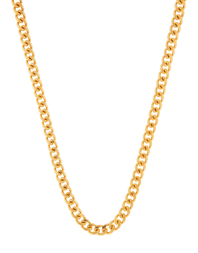Gold-Plated Chunky Curb Chain Necklace, , large