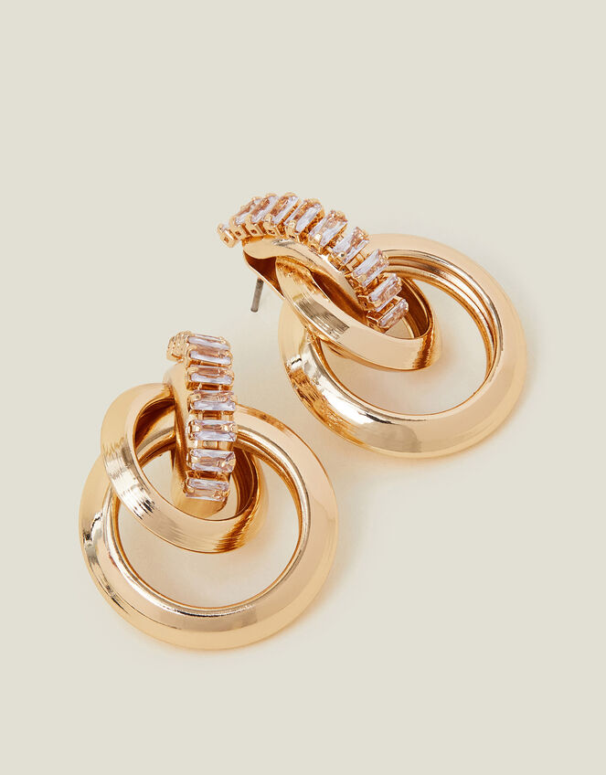 Gemstone Twist Doorknocker Earrings, , large