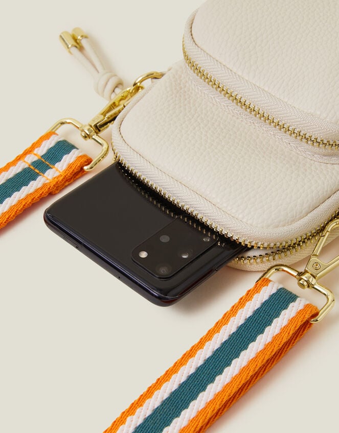 Webbing Strap Phone Bag, Cream (CREAM), large
