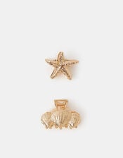 2-Pack Metal Shell & Starfish Claw Clips, , large