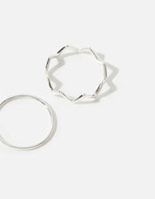 Sterling Silver Stacking Ring Set , Silver (ST SILVER), large
