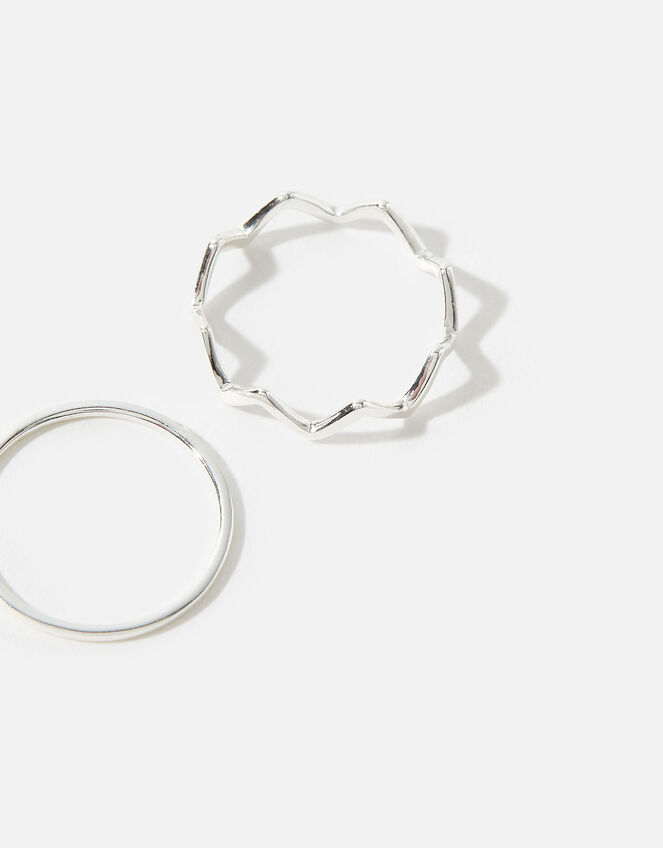 Sterling Silver Stacking Ring Set , Silver (ST SILVER), large