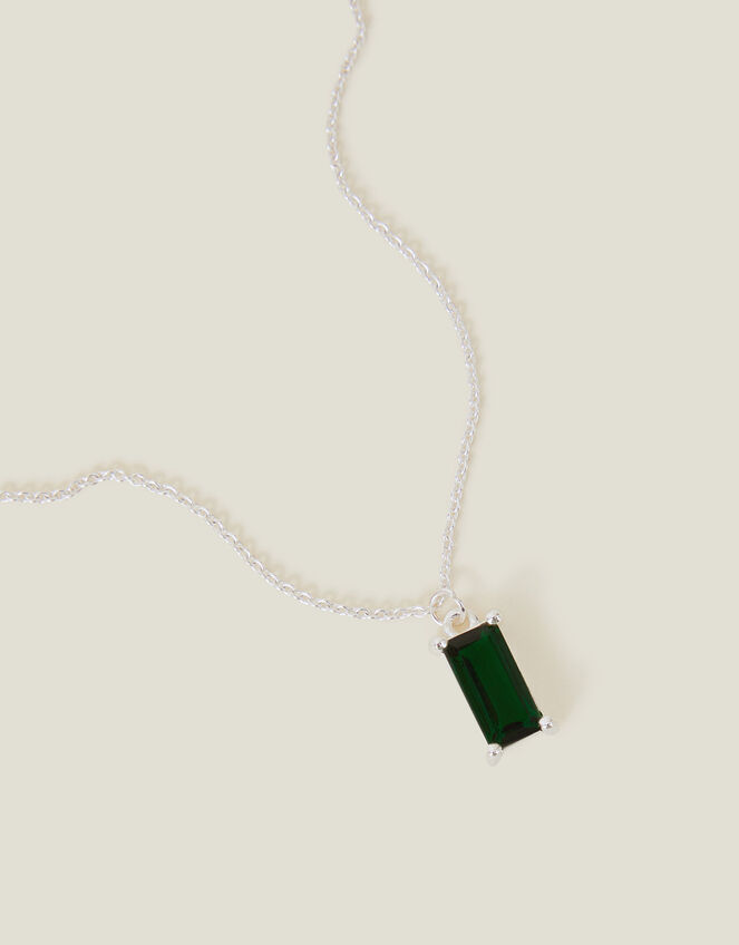 Sterling Silver Stone Pedant Necklace, , large