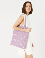 Printed Shopper Tote Bag, Purple (LILAC), large