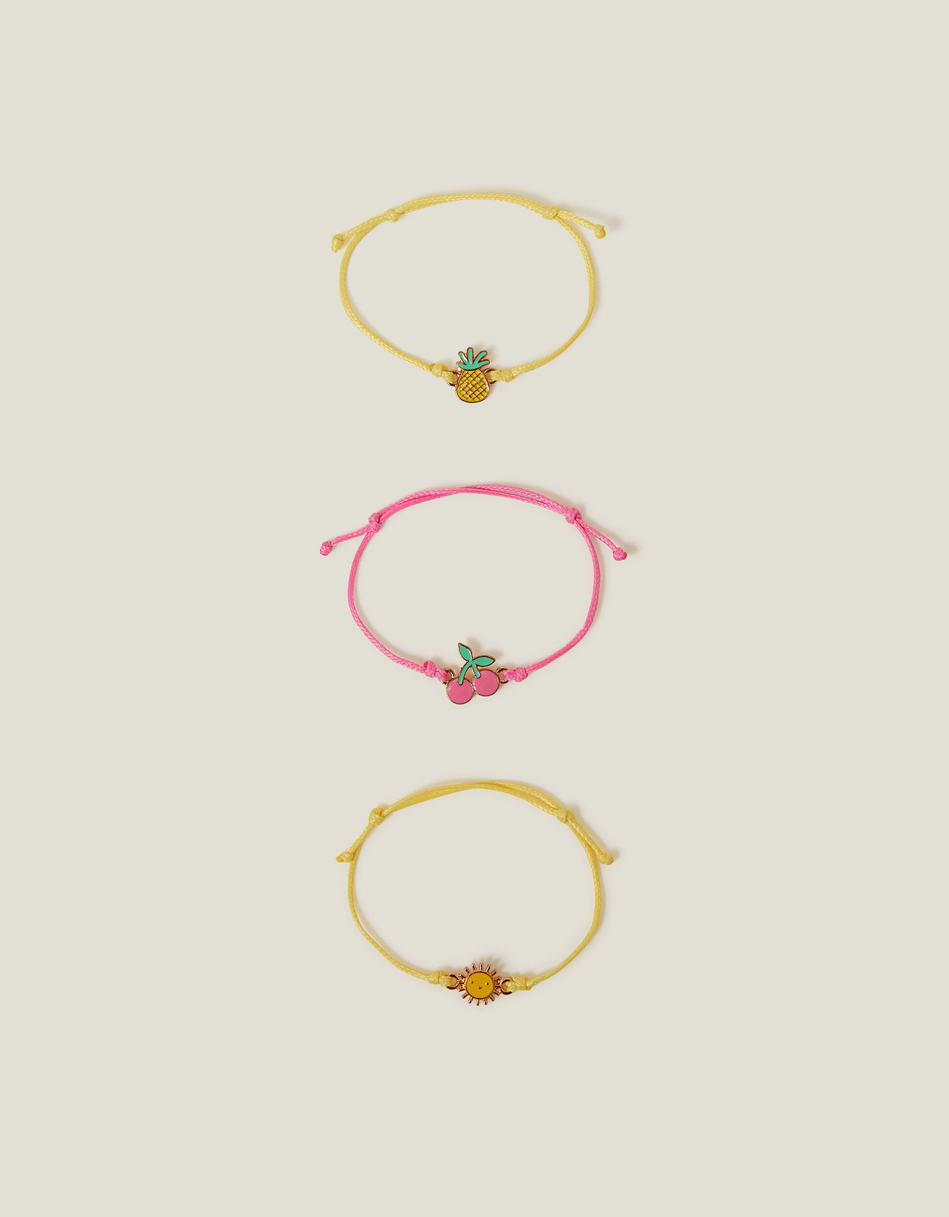 accessorize 3-Pack Girls Fruit Cord Bracelets