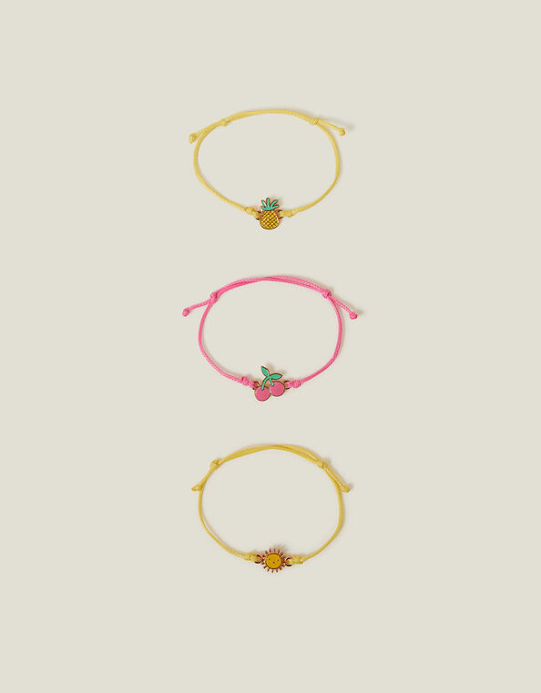 3-Pack Girls Fruit Cord Bracelets, , large