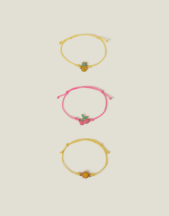 3-Pack Girls Fruit Cord Bracelets, , large