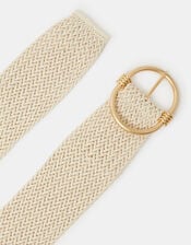 Wide Woven Belt, Cream (CREAM), large