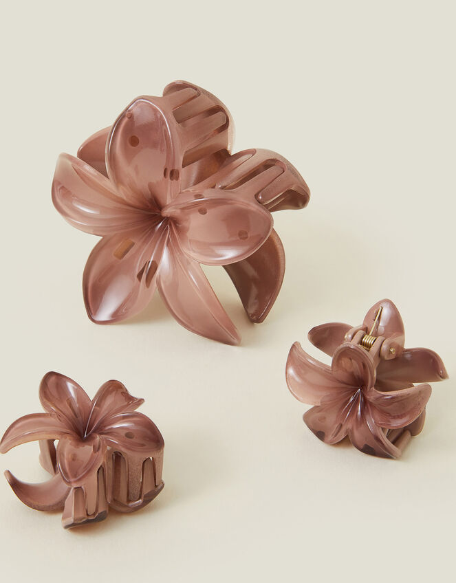3-Pack Tropical Flower Claw Clips, , large